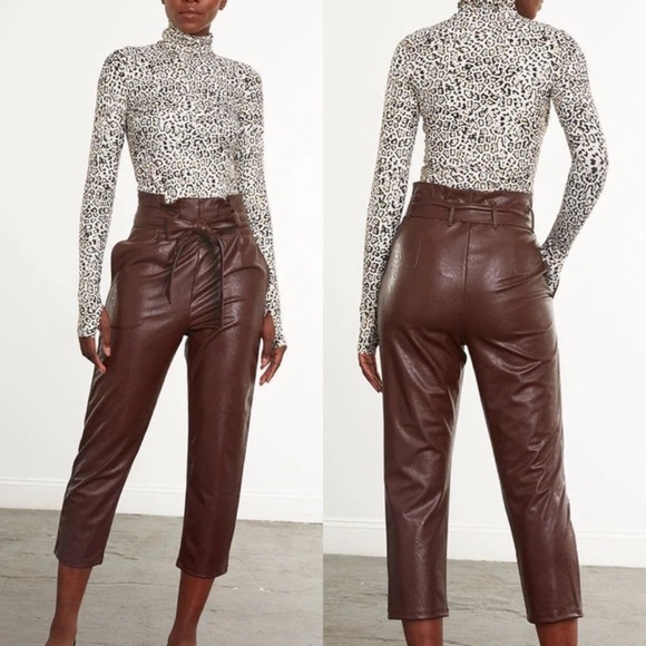 Commando Faux Leather Paper Bag Pants Oxblood Size XL - Picture 1 of 10